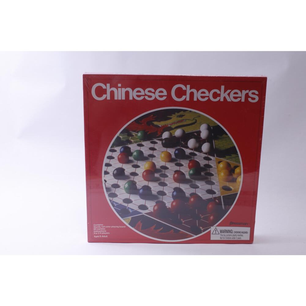 Chinese Checkers, Board Game, 1992, Pressman, Full Color Playing Board, 60